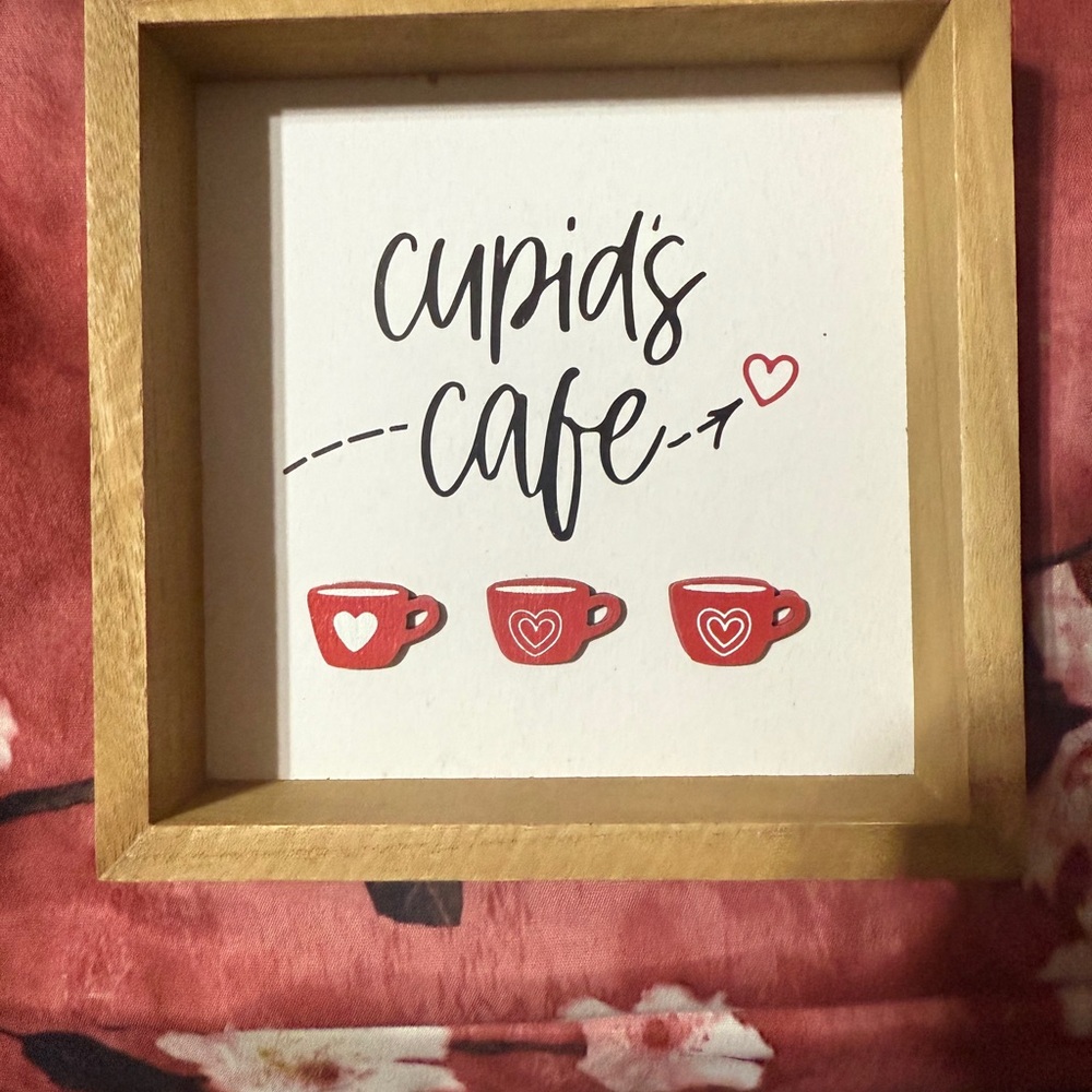 Cupid's Cafe Framed Wall Art - Red